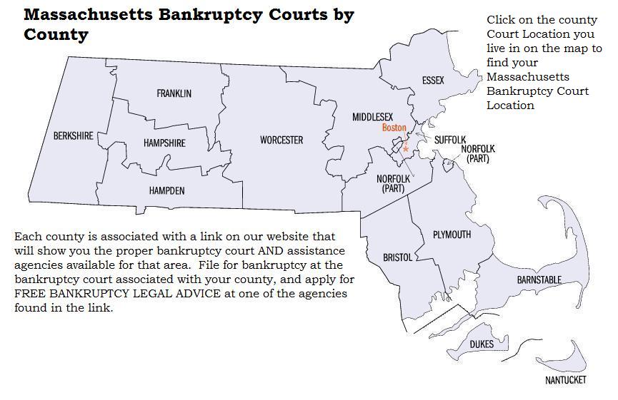 Find out which Massachusetts bankruptcy court is assigned to which County with EZBankruptcyForms.com.